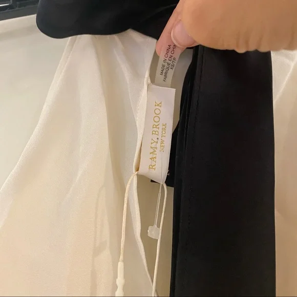 Ramy Brook Silk Cold Shoulder Mock Neck Blouse - Picture 5 of 9